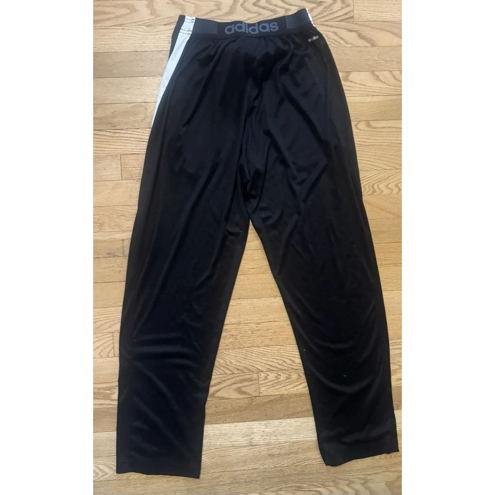 adidas Climalite Men's Track Pants Black/White M Drawstring Elastic Waist